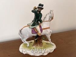 Soldier On Horse Figurine Scheibe Alsbach Dresden Sitzendorf Germany