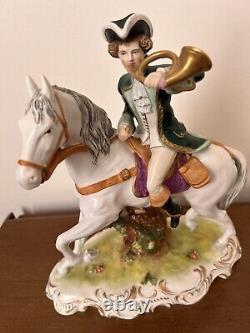 Soldier On Horse Figurine Scheibe Alsbach Dresden Sitzendorf Germany