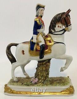 Soult On Standing Horse Scheibe-alsbach Napoleon Marshal Porcelain Broken Foot