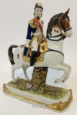 Soult On Standing Horse Scheibe-alsbach Napoleon Marshal Porcelain Broken Foot