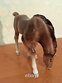 Soviet Era Porcelain Figurine Grazing Stallion. Home Décor. USSR