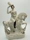 Staffordshire Porcelain Figure Of A King On A Horse Victorian 1800s Repaired