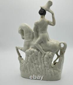 Staffordshire Porcelain Figure of a King on a Horse Victorian 1800s Repaired