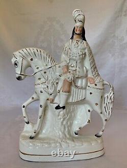 Staffordshire Scottish Nobleman on Horse Porcelain Figurine / Late 19th Century