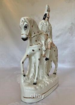 Staffordshire Scottish Nobleman on Horse Porcelain Figurine / Late 19th Century