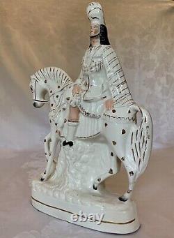 Staffordshire Scottish Nobleman on Horse Porcelain Figurine / Late 19th Century