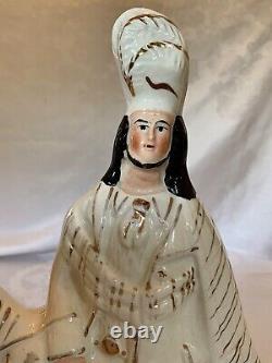 Staffordshire Scottish Nobleman on Horse Porcelain Figurine / Late 19th Century