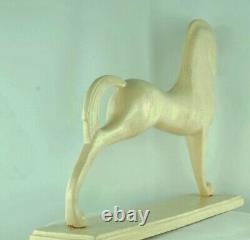 Statue Horse Etruscan Wildlife Art Deco Style Art Nouveau Style Porcelain Crackl