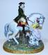 Stunning Large Sitzendorf Germany Porcelain Courting Couple Grey Horse Sculpture
