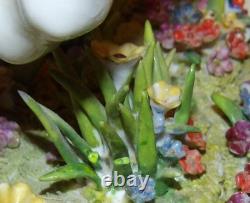 Stunning Large Sitzendorf Germany Porcelain Courting Couple Grey Horse Sculpture