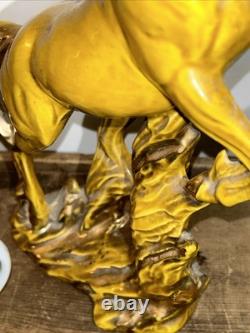 Stunning Mustard & Gold Maureen Love Horse Ceramic Art Pre Y2K AS IS! 14