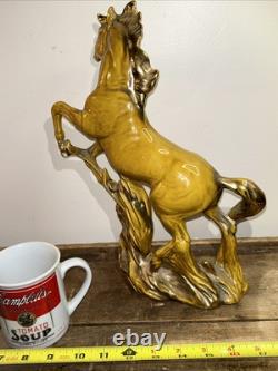 Stunning Mustard & Gold Maureen Love Horse Ceramic Art Pre Y2K AS IS! 14