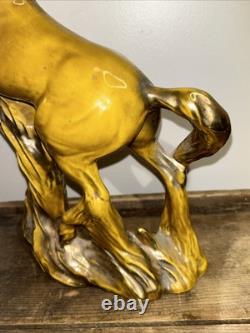 Stunning Mustard & Gold Maureen Love Horse Ceramic Art Pre Y2K AS IS! 14