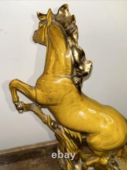 Stunning Mustard & Gold Maureen Love Horse Ceramic Art Pre Y2K AS IS! 14