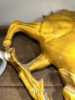 Stunning Mustard & Gold Maureen Love Horse Ceramic Art Pre Y2K AS IS! 14