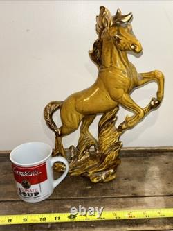 Stunning Mustard & Gold Maureen Love Horse Ceramic Art Pre Y2K AS IS! 14
