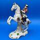 Style Of Scheibe Alsbach (germany) Porcelain Figurine Of A Soldier On Horseback