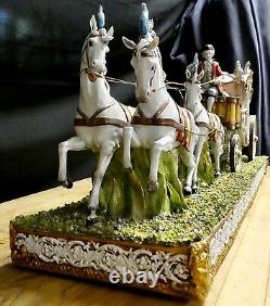 TICHE Porcelain Capodimonte 4-Horse Carriage by Giorgio Galletti. Lim Ed #31 MINT