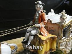 TICHE Porcelain Capodimonte 4-Horse Carriage by Giorgio Galletti. Lim Ed #31 MINT