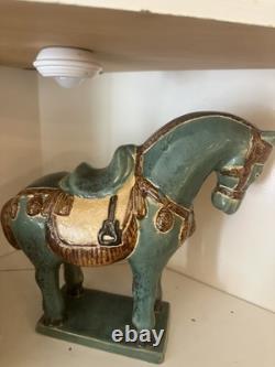 Tang Dynasty Style Chinese Horse Figurine Sancai Glazed Ceramic 10 In Tang Dynasty Style Chinese Horse Figurine Sancai Glazed Ceramic 10 In