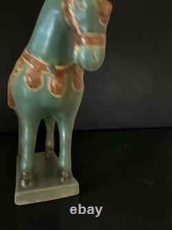 Tang Dynasty Style Chinese Horse Figurine Sancai Glazed Ceramic 10 In