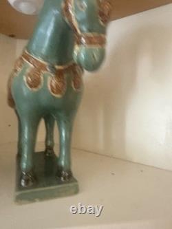 Tang Dynasty Style Chinese Horse Figurine Sancai Glazed Ceramic 10 In
