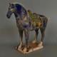 Tang Sancai Blue Glazed Horse Home Decor Ancient Porcelain Unearthed Figurines