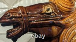 Tang-Style Chinese Ceramic Horse Amber Green Drip Glaze Statue 18 Heavy-Large
