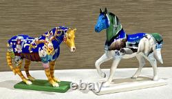 Trail of Painted Ponies- Pair of 2 Retired Porcelain Horse Collectible Figurines