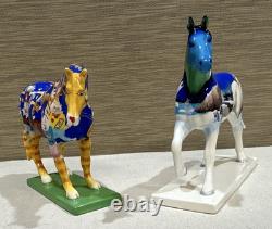 Trail of Painted Ponies- Pair of 2 Retired Porcelain Horse Collectible Figurines