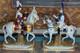 Two Vtg German Scheibe Alsbach Porcelain Napoleon Garde Imperiale Horse Statues