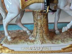 Two Vtg German Scheibe Alsbach Porcelain Napoleon Garde Imperiale Horse Statues Two Vtg German Scheibe Alsbach Porcelain Napoleon Garde Imperiale Horse Statues