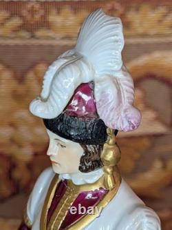 Two Vtg German Scheibe Alsbach Porcelain Napoleon Garde Imperiale Horse Statues