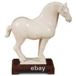 US SELLER Ivory Glazed Ceramics Tang Dynasty Oriental Horse