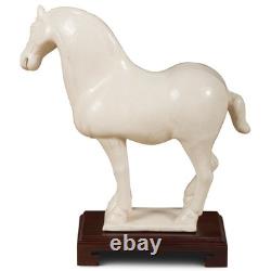 US SELLER Ivory Glazed Ceramics Tang Dynasty Oriental Horse