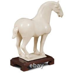 US SELLER Ivory Glazed Ceramics Tang Dynasty Oriental Horse