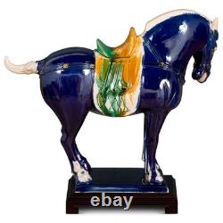 US SELLER Tang Dynasty Tri-Color Glazed Ceramic Chinese Horse Figurine