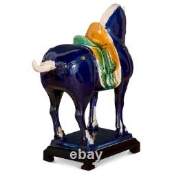 US SELLER Tang Dynasty Tri-Color Glazed Ceramic Chinese Horse Figurine