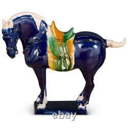 US SELLER Tang Dynasty Tri-Color Glazed Ceramic Chinese Horse Figurine
