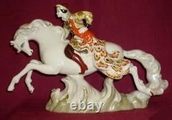 USSR Vintage Porcelain Soviet Figurine Ivan Tsarevich horse Firebird Original