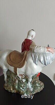 Ukrainian rare figurine Cossack with a horse big heavy