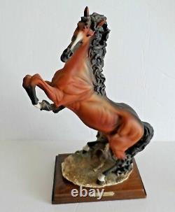 VINTAGE CAPODIMONTE REARING STALLION HORSE G GIUSEPPE ARMANI with Certificate