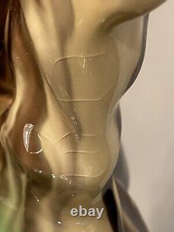 VINTAGE Large Horse Jogging Figurine Porcelain Lustrous Marked 14.5x 12.5