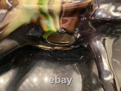 VINTAGE Large Horse Jogging Figurine Porcelain Lustrous Marked 14.5x 12.5
