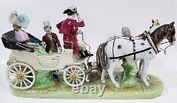 VINTAGE X-Large GERMAN 20th C SCHEIBE ALSBACH PORCELAIN GROUPING Coach & Horses