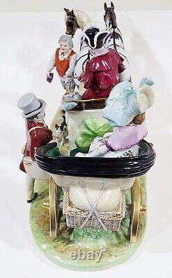 VINTAGE X-Large GERMAN 20th C SCHEIBE ALSBACH PORCELAIN GROUPING Coach & Horses