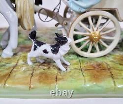 VINTAGE X-Large GERMAN 20th C SCHEIBE ALSBACH PORCELAIN GROUPING Coach & Horses