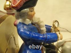 VNT Dresden Figurine Cinderella Horse Drawn Carriage with Driver & 2 Passengers