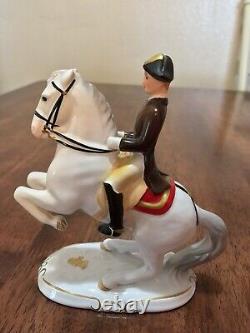 VNTG Keramos Wien Lipizzaner Horse Rider Levade 5478 Austria Porcelain Figurine