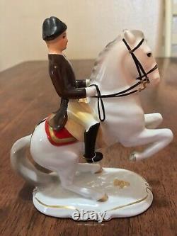 VNTG Keramos Wien Lipizzaner Horse Rider Levade 5478 Austria Porcelain Figurine